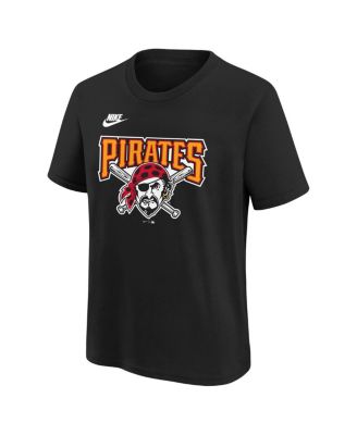 Big Boys and Girls Black Pittsburgh Pirates Cooperstown Collection Team Logo T-Shirt
