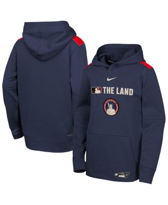 Nike - Big Boys and Girls Navy Cleveland Guardians City Connect Authentic Collection Performance Pullover Hoodie