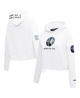 Pro Standard - Women's White Minnesota Timberwolves 2024/25 City Edition Chenille Applique Cropped Pullover Hoodie
