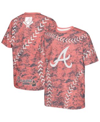 Outerstuff - Big Boys and Girls Red Atlanta Braves Slide Score Bold T-Shirt
