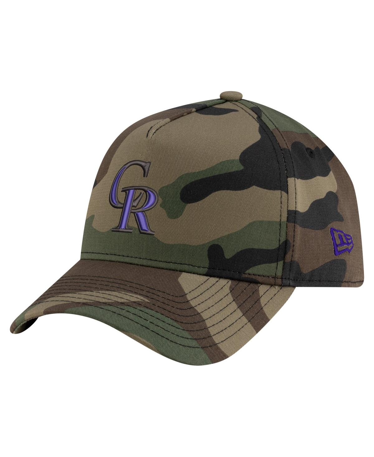 NEW ERA MEN'S CAMO COLORADO ROCKIES WOODLAND TEAM POP 9FORTY A-FRAME ADJUSTABLE HAT 