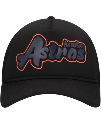 Men's Black Houston Astros Retro Bold A-Frame Trucker 9FORTY Adjustable Hat