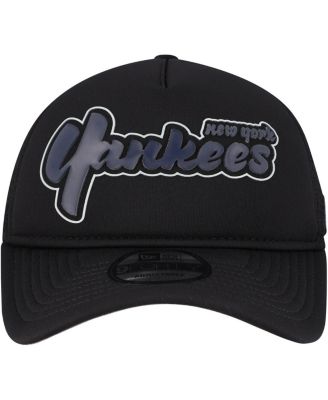 Men's Black New York Yankees Retro Bold A-Frame Trucker 9FORTY Adjustable Hat