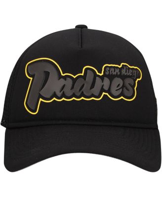 Men's Black San Diego Padres Retro Bold A-Frame Trucker 9FORTY Adjustable Hat
