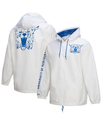 Mitchell & Ness - Men's White Kentucky Wildcats Coaches Full-Snap Hoodie Jacket