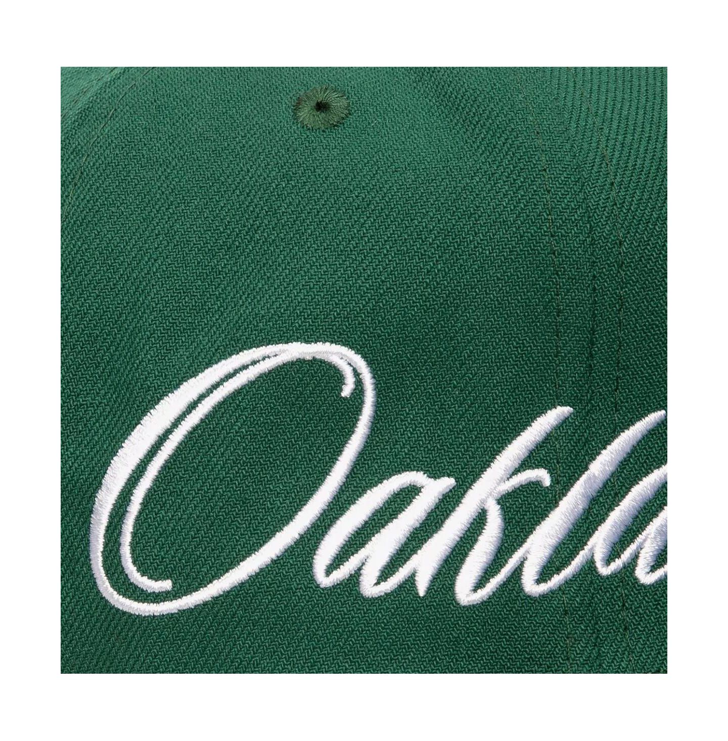 Мужская кепка-снэпбэк Mitchell & Ness Oakland Athletics Just Don x MLB Lux Script, Green — фото 3