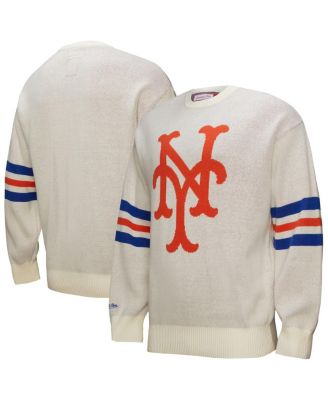 Mitchell & Ness - Men's Cream New York Mets Retro Pullover Sweater