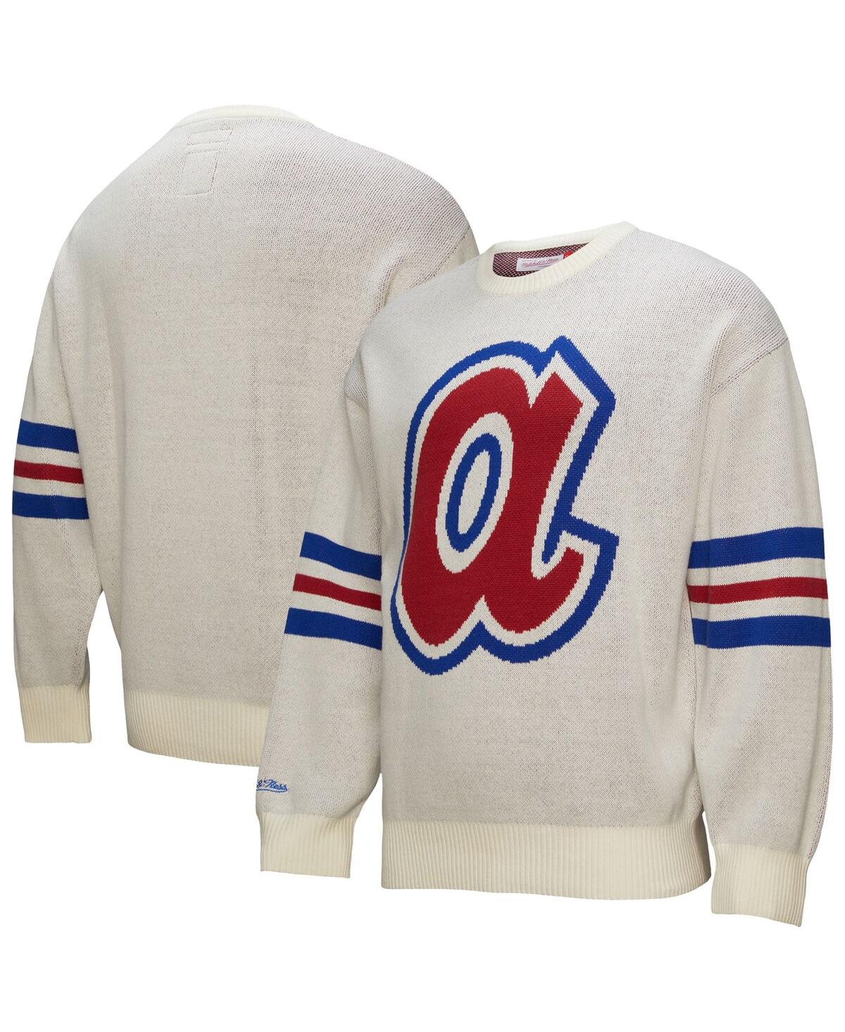 Mitchell & Ness Men's Cream Atlanta Braves Retro Pullover Sweater - Cream