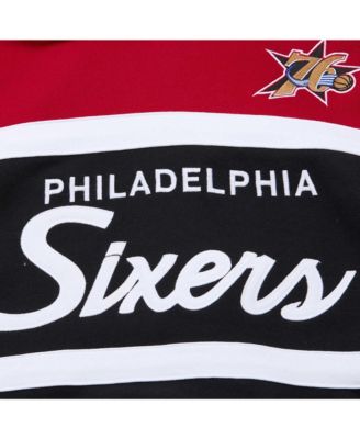 Men's Black Philadelphia 76ers Big Tall Hardwood Classics Head Coach Pullover Hoodie