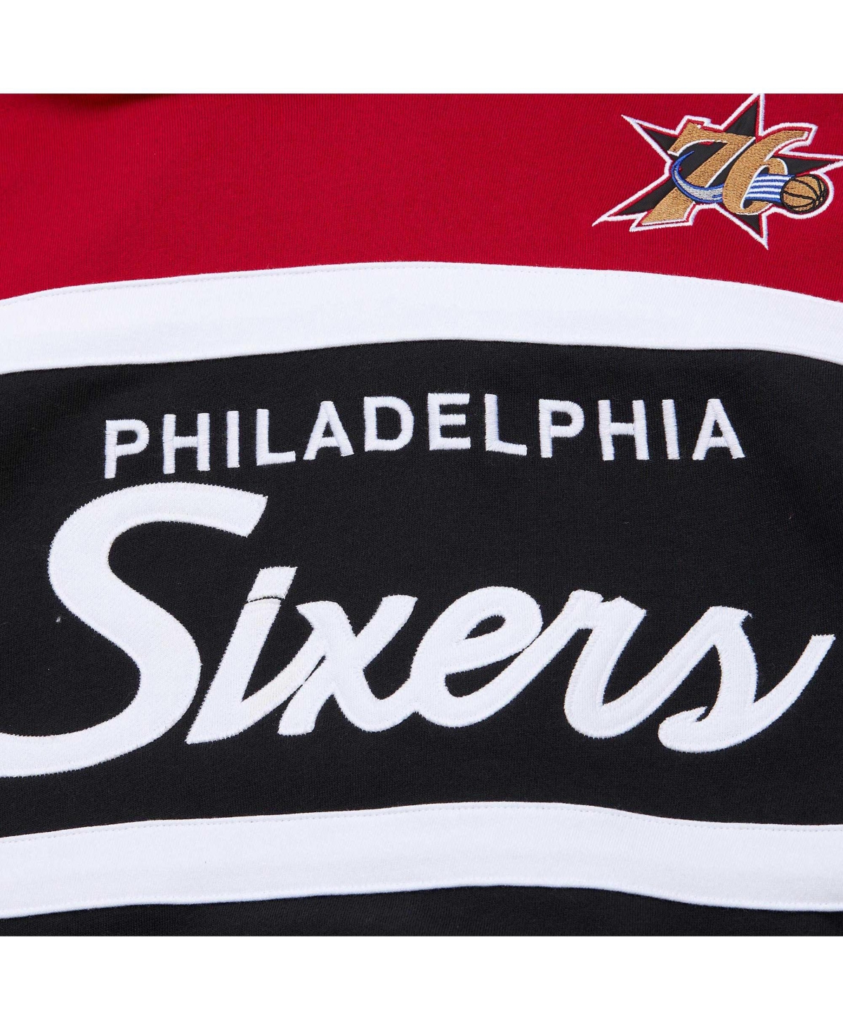 Mitchell & Ness Men's Black Philadelphia 76ers Big Tall Hardwood Classics Head Coach Pullover Hoodie In Black