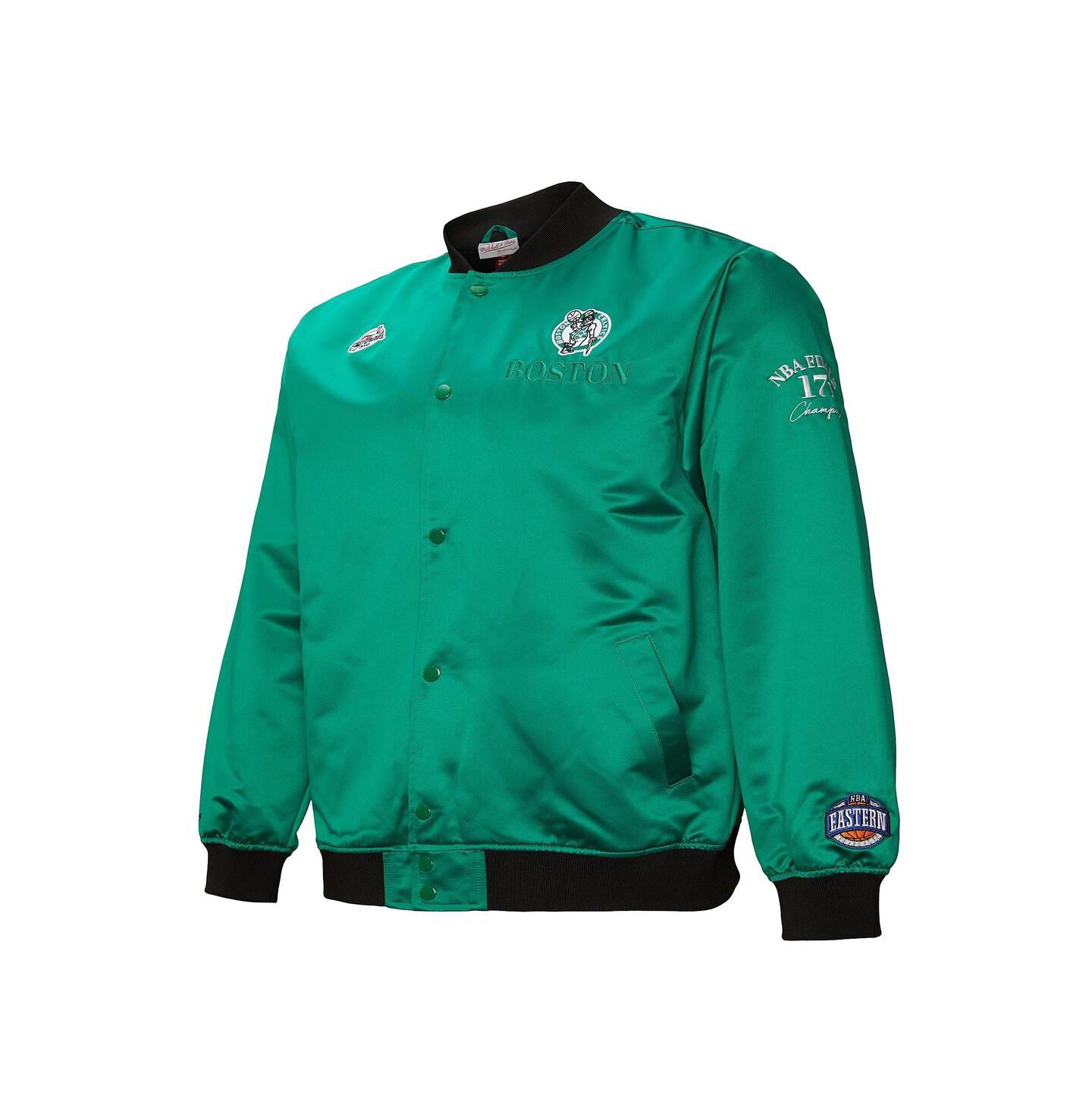 Мужская куртка Mitchell & Ness Kelly Green Boston Celtics Hardwood Classics Team OG 3.0 Lightweight Satin Full-Snap — фото 5