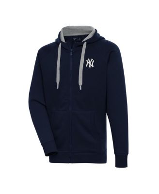 Antigua - Men's Navy New York Yankees Metallic Victory Full-Zip Hoodie