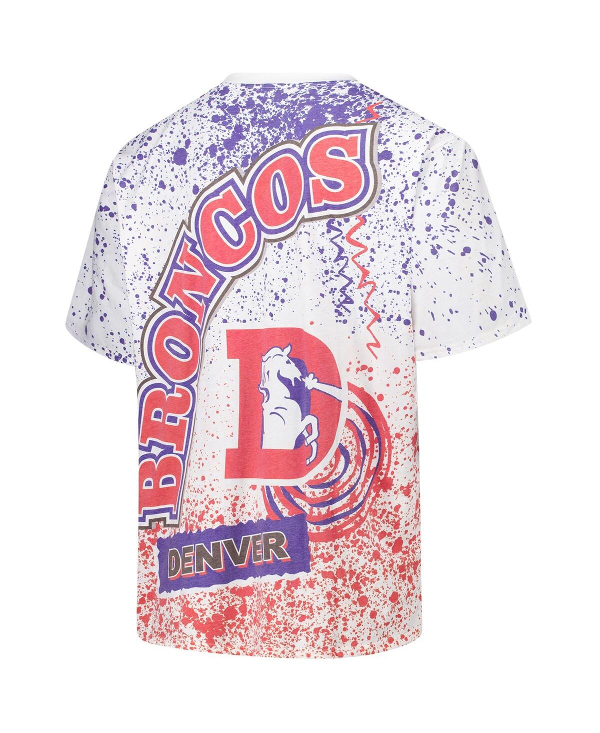 Mitchell & Ness Men's White Denver Broncos Big Tall Allover Print T-shirt In White