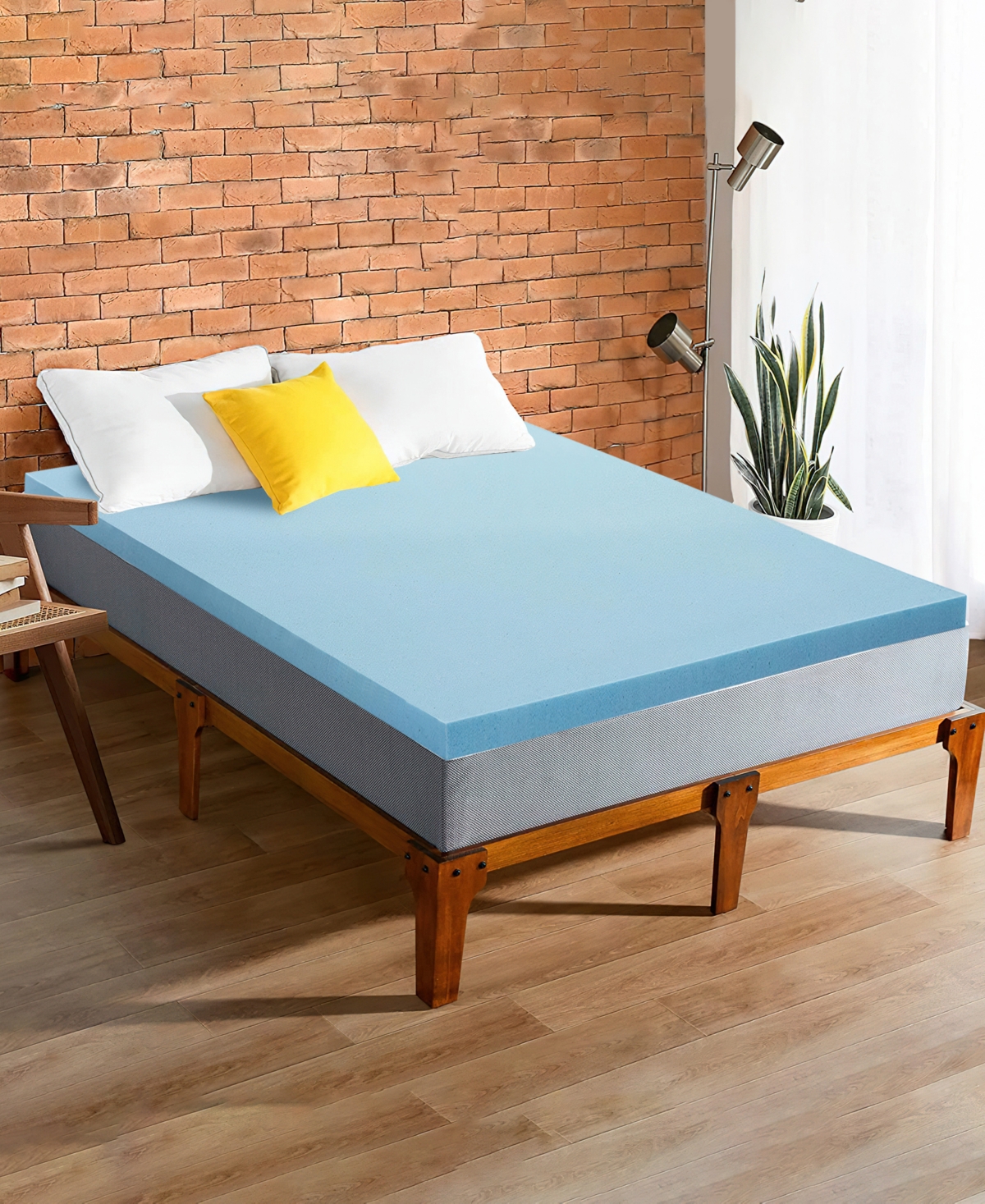 Payton 1" Gel Memory Foam Mattress Topper, Twin In Blue