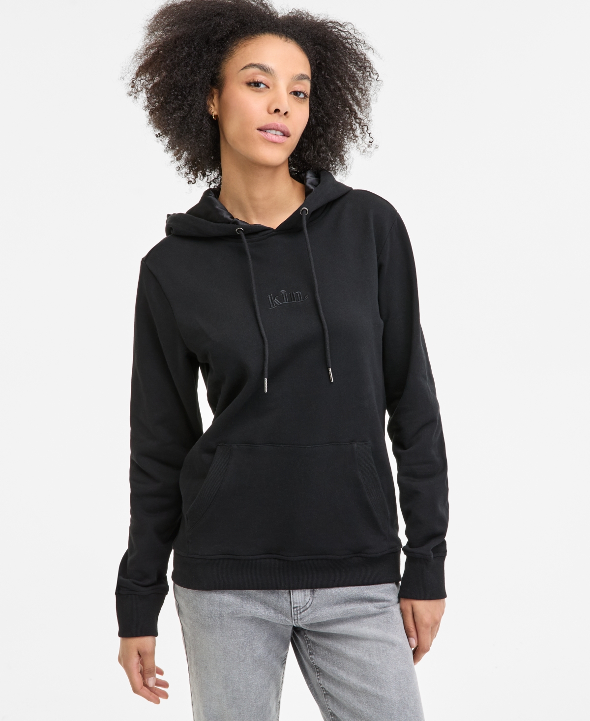 Kin Apparel Women's Satin-hood Long-sleeve Hoodie