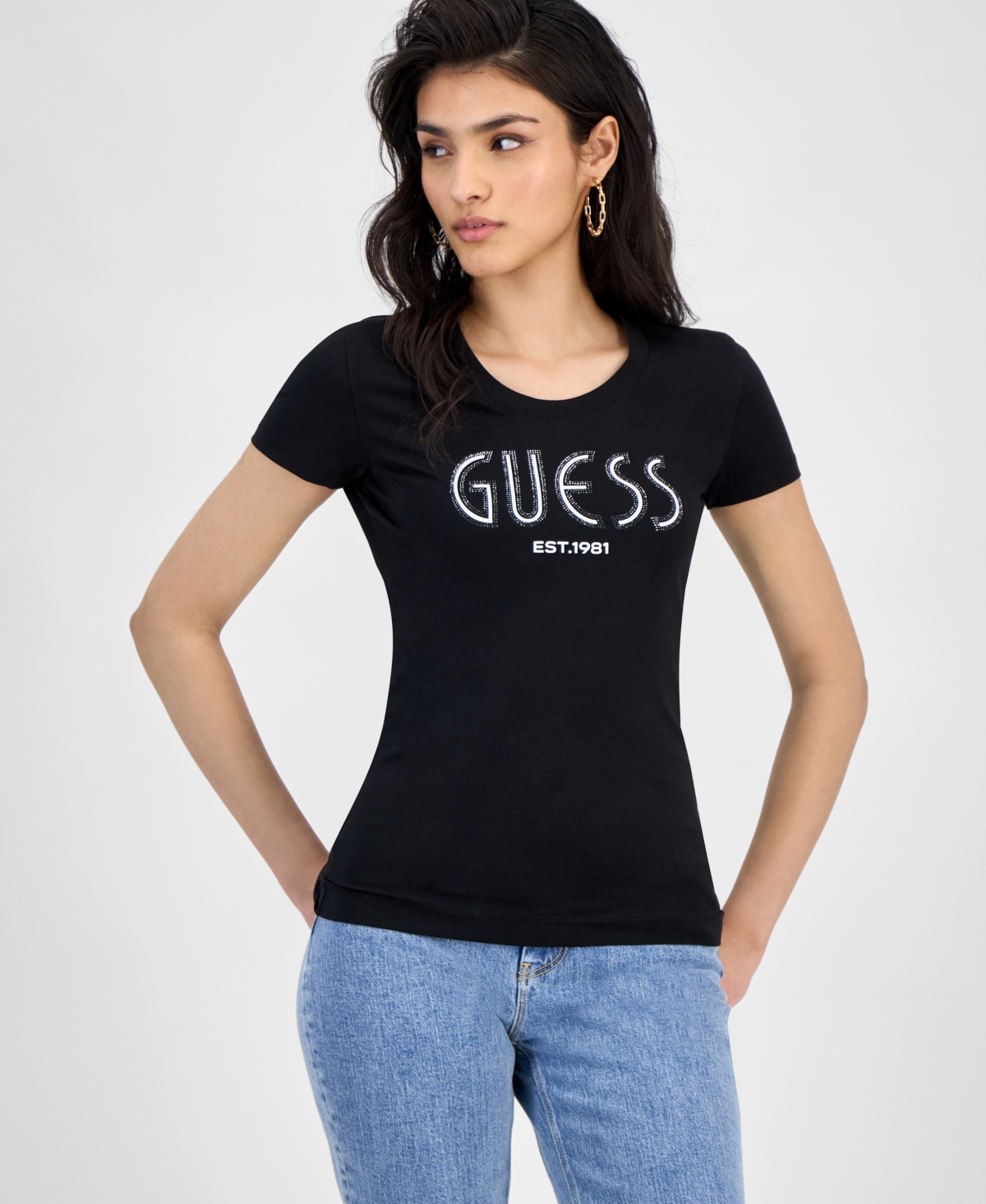 Women's Short-Sleeve Crewneck Logo Tee - Jet Black A996