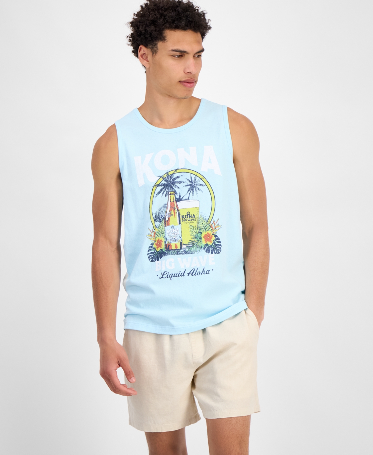 Men's Kona Tropical Graphic Tank, Exclusively at Macy's - Spun Sugar