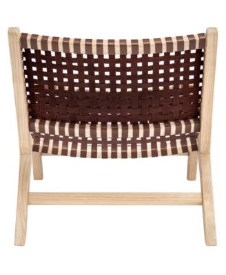 Luna Leather Woven Accent Chair