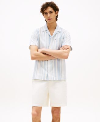 Men's Relaxed-Fit Stripe Camp Shirt