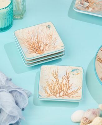 Escape to the Sea Canape 4-Pc. Plates, Service For 4