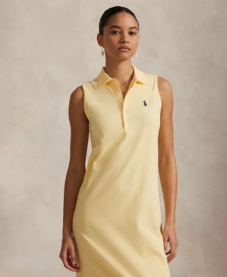 Women's Stretch-Cotton Sleeveless Polo Dress