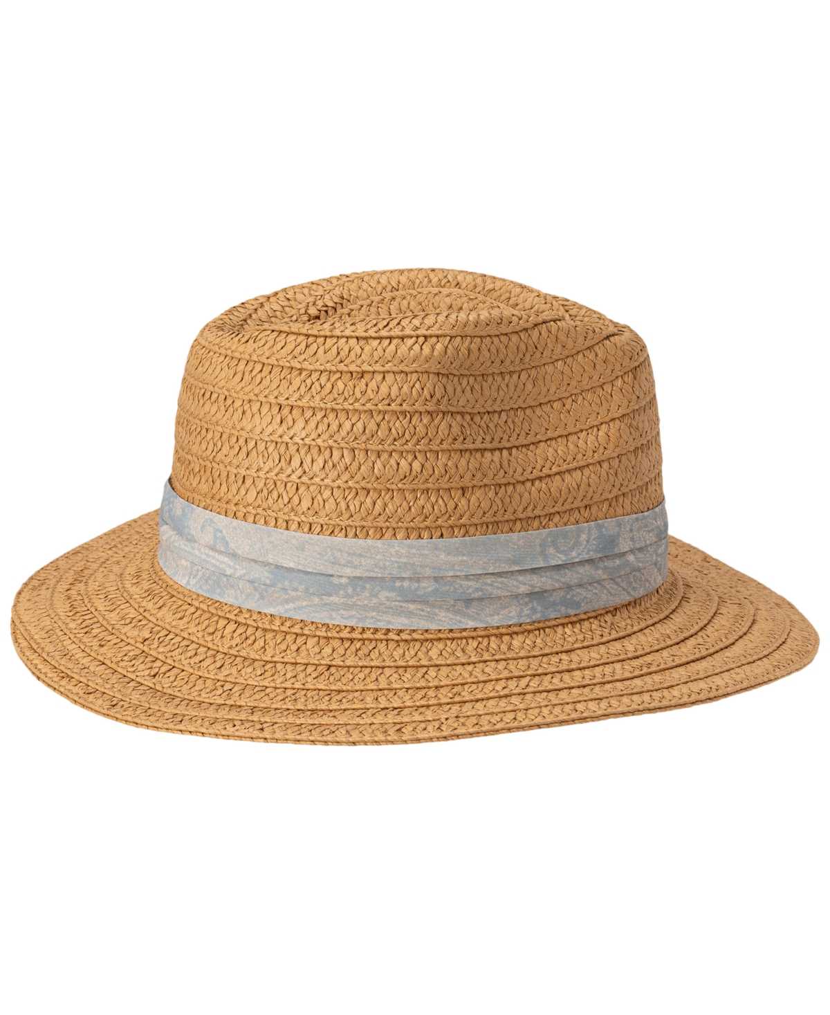 Ralph Lauren Paisley-band Straw Fedora In Tan