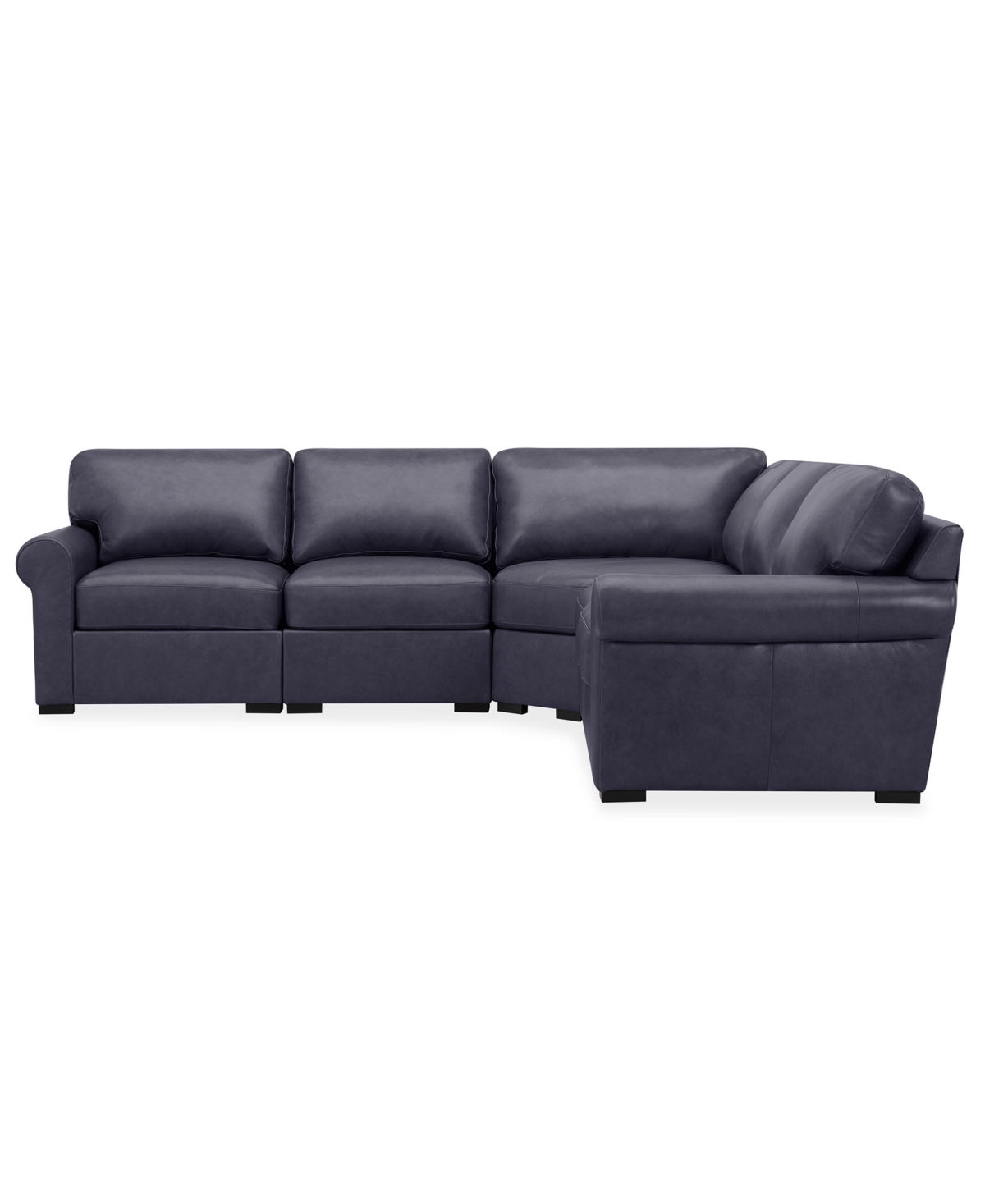 Macy's Radley Roll Arm 117" 5-pc. Leather Wedge Corner L Sectional, Exclusively At