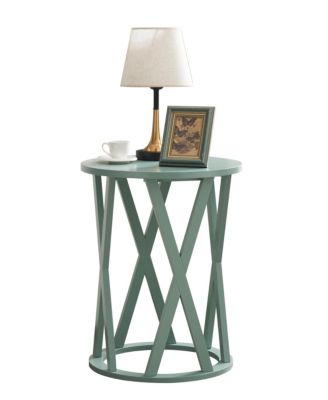 Emma Side End Table - Modern Round Farmhouse Accent Table - Side Table for Living Room, Bedroom, Office