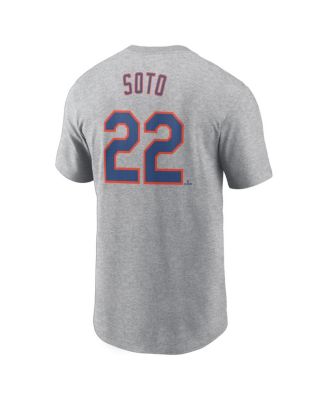 Men's Juan Soto Heather Gray New York Mets Fuse Name Number T-Shirt