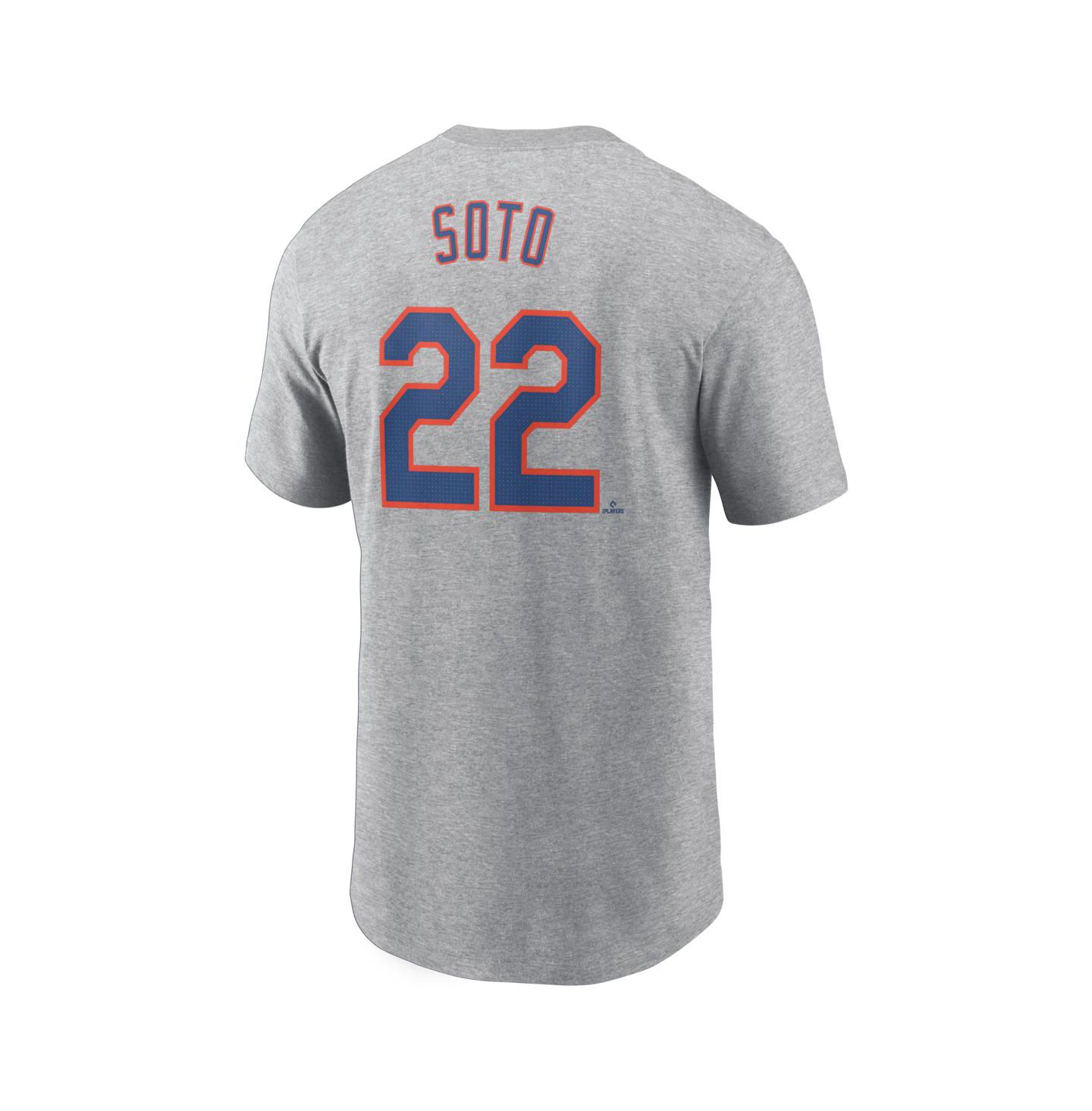 Мужская футболка Nike Juan Soto Heather Gray New York Mets Fuse Name & Number — фото 2