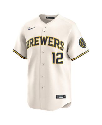 Men's Rhys Hoskins Cream Milwaukee Brewers Alternate Limited Player Jersey