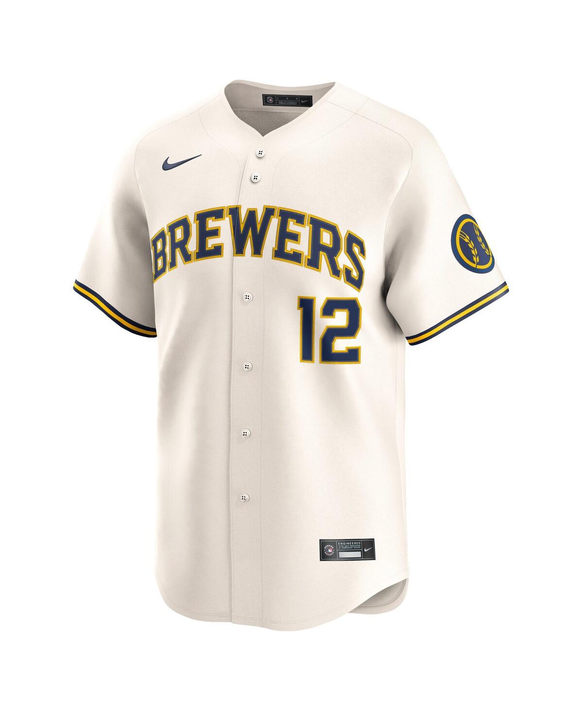 Nike Men's Rhys Hoskins Cream Milwaukee Brewers Alternate Limited Player Jersey