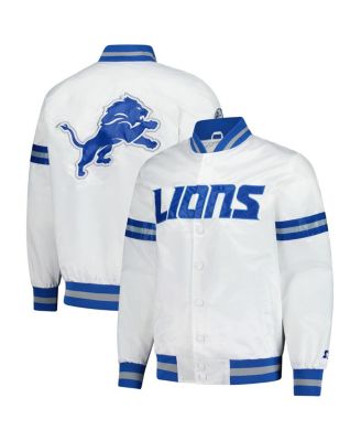 Starter - Men's White Detroit Lions Scout Full-Snap Varsity Jacket