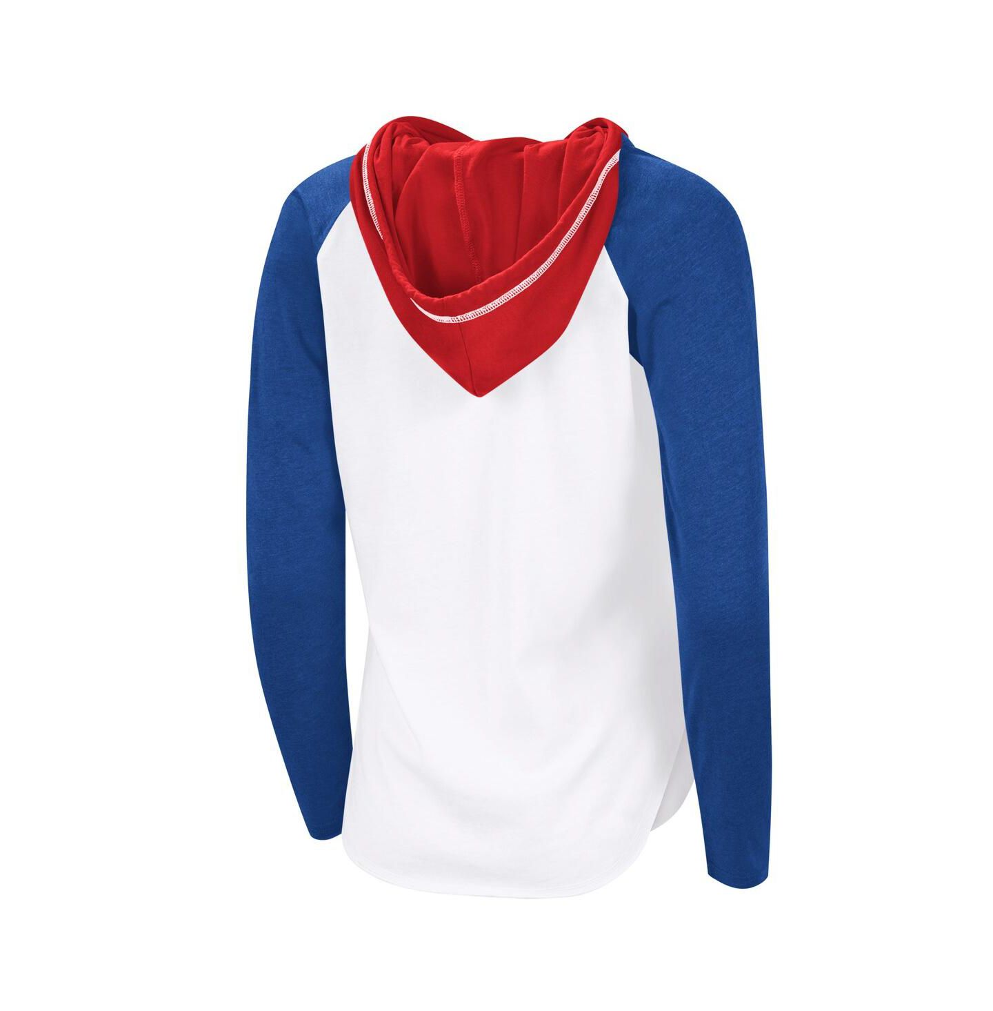 Женское худи G-III 4Her by Carl Banks White/Royal New York Rangers VIP Raglan Long Sleeve T-Shirt — фото 2