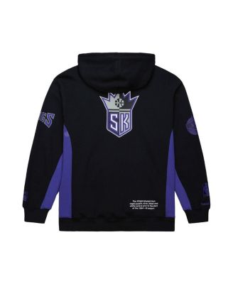 Men's Black Sacramento Kings Hardwood Classics Team Origins Fleece Pullover Hoodie