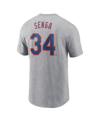 Men's Kodai Senga Heather Gray New York Mets Fuse Name Number T-Shirt