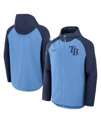Nike - Men's Light Blue/Navy Tampa Bay Rays Authentic Collection Raglan Performance Full-Zip Jacket