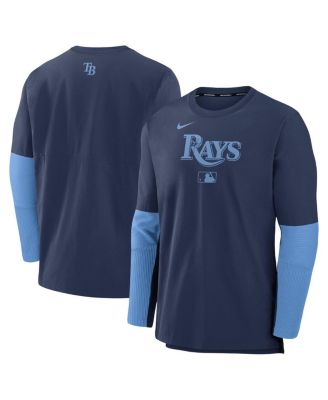 Nike - Men's Navy/Light Blue Tampa Bay Rays Authentic Collection Player Lightweight Performance Long Sleeve Top