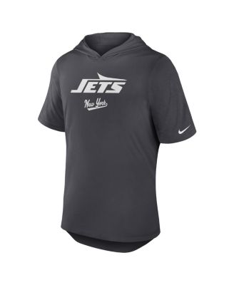 Men's Anthracite New York Jets Tri-Blend Performance Hoodie T-Shirt