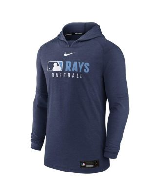 Men's Heather Navy Tampa Bay Rays Authentic Collection Tri-Blend Performance Pullover Hoodie