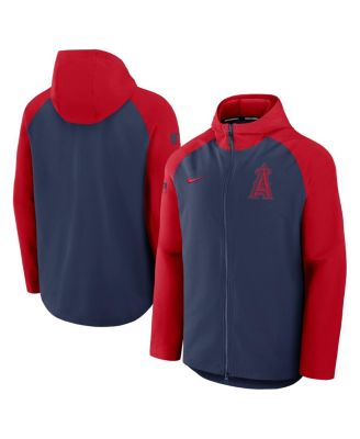 Nike - Men's Navy/Red Los Angeles Angels Authentic Collection Raglan Performance Full-Zip Jacket