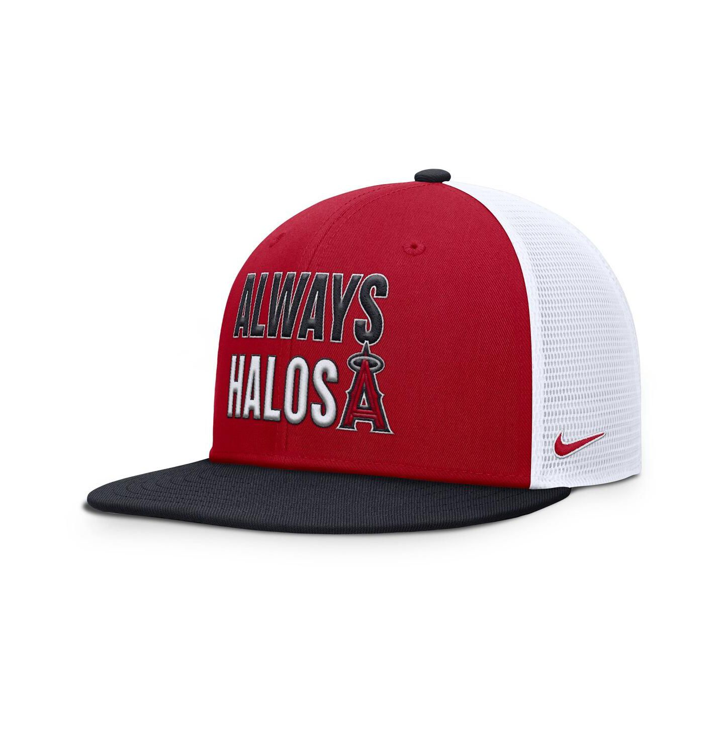 Мужская кепка Nike Red Los Angeles Angels Pro Trucker Snapback Hat — фото 3