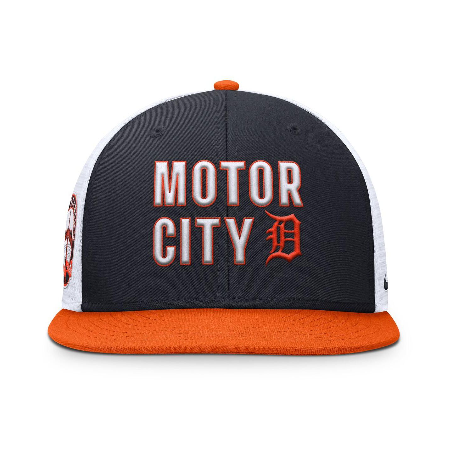 Мужская кепка Nike Navy/Orange Detroit Tigers Pro Trucker Snapback Hat — фото 2