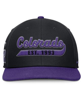 Men's Black/Purple Colorado Rockies Pro Performance Snapback Hat