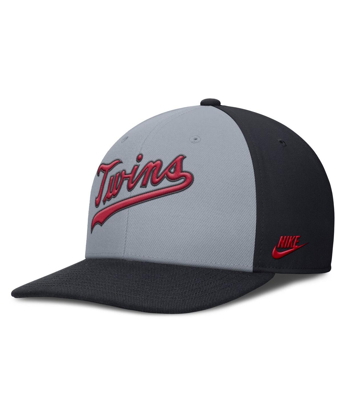 Nike Men's Gray/navy Minnesota Twins Pro Performance Snapback Hat In Gray,navy