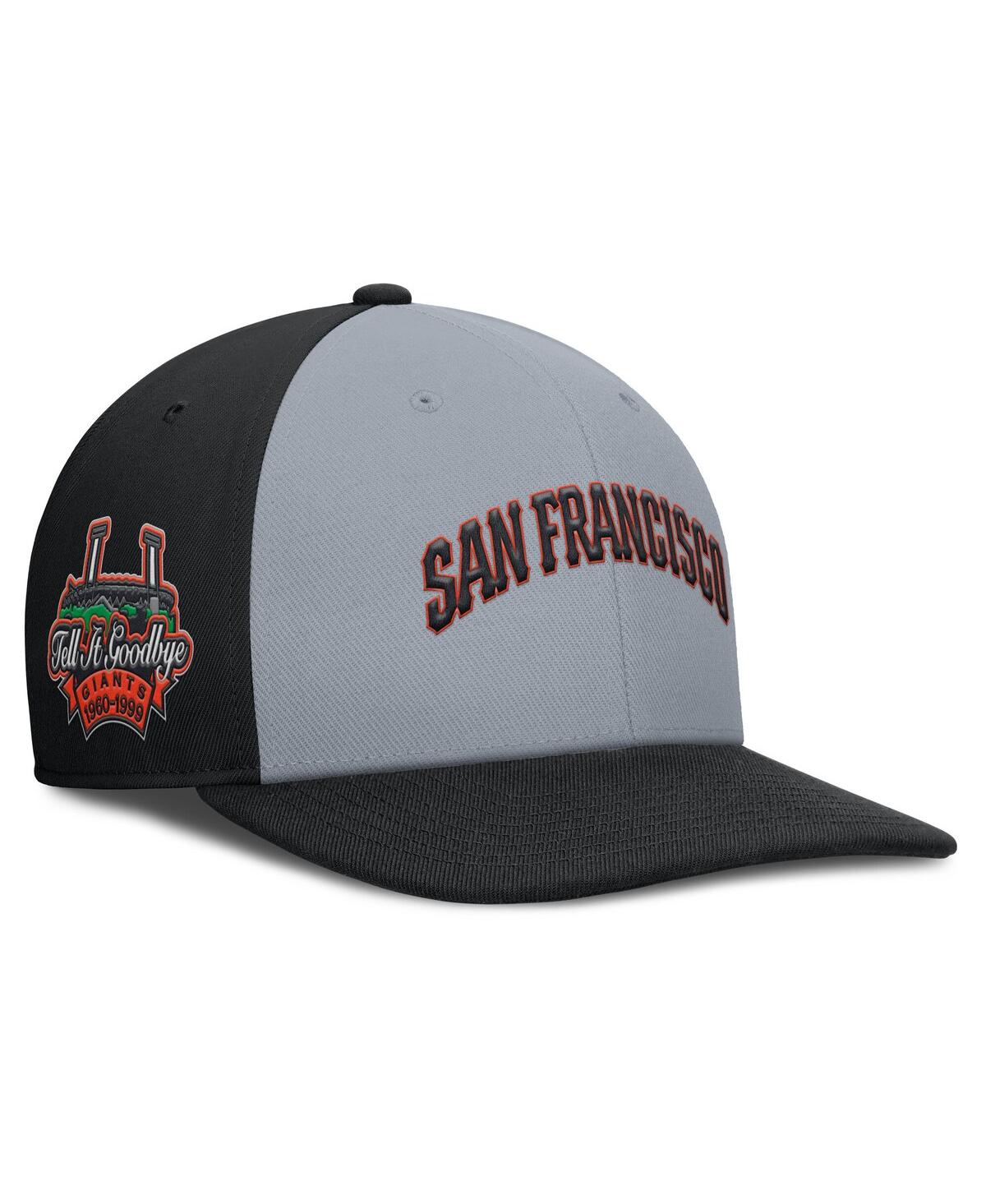Nike Men's Gray/black San Francisco Giants Pro Performance Snapback Hat In Gray,black