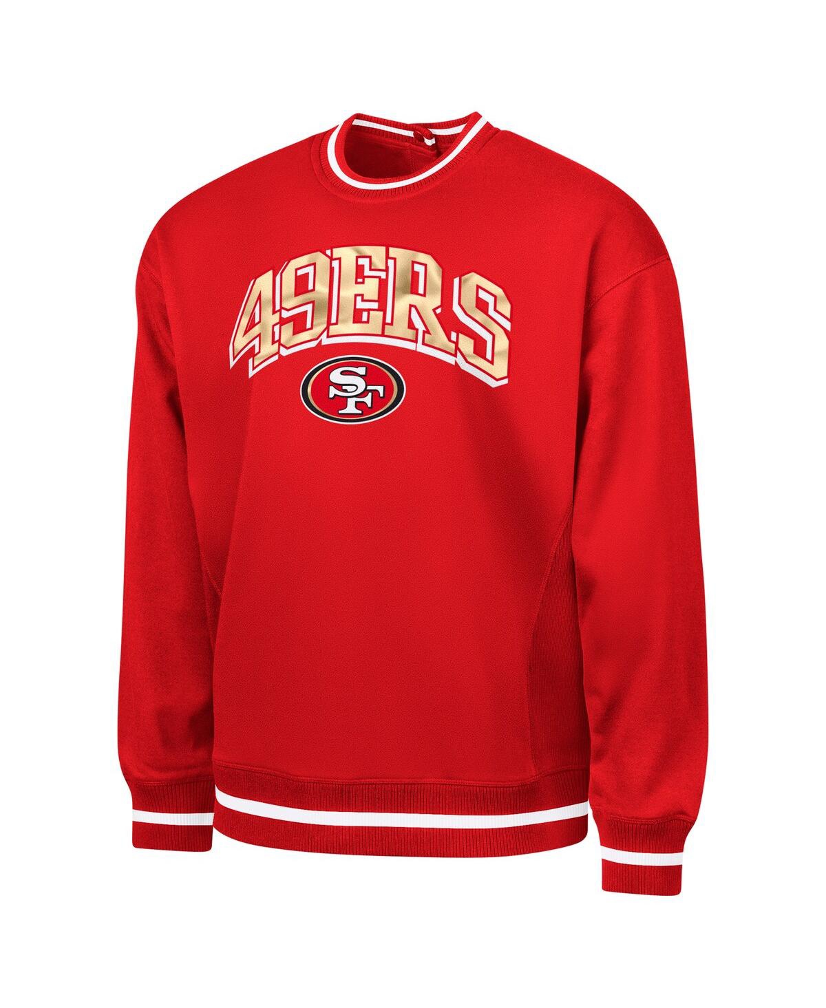 G-iii Sports By Carl Banks Men's Scarlet San Francisco 49ers Adaptive Blocker Fleece Pullover Sweatshirt In Scarlet