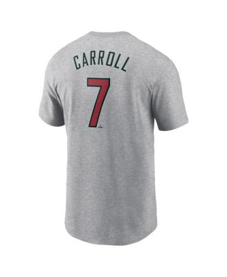 Men's Corbin Carroll Heather Gray Arizona Diamondbacks Fuse Name Number T-Shirt