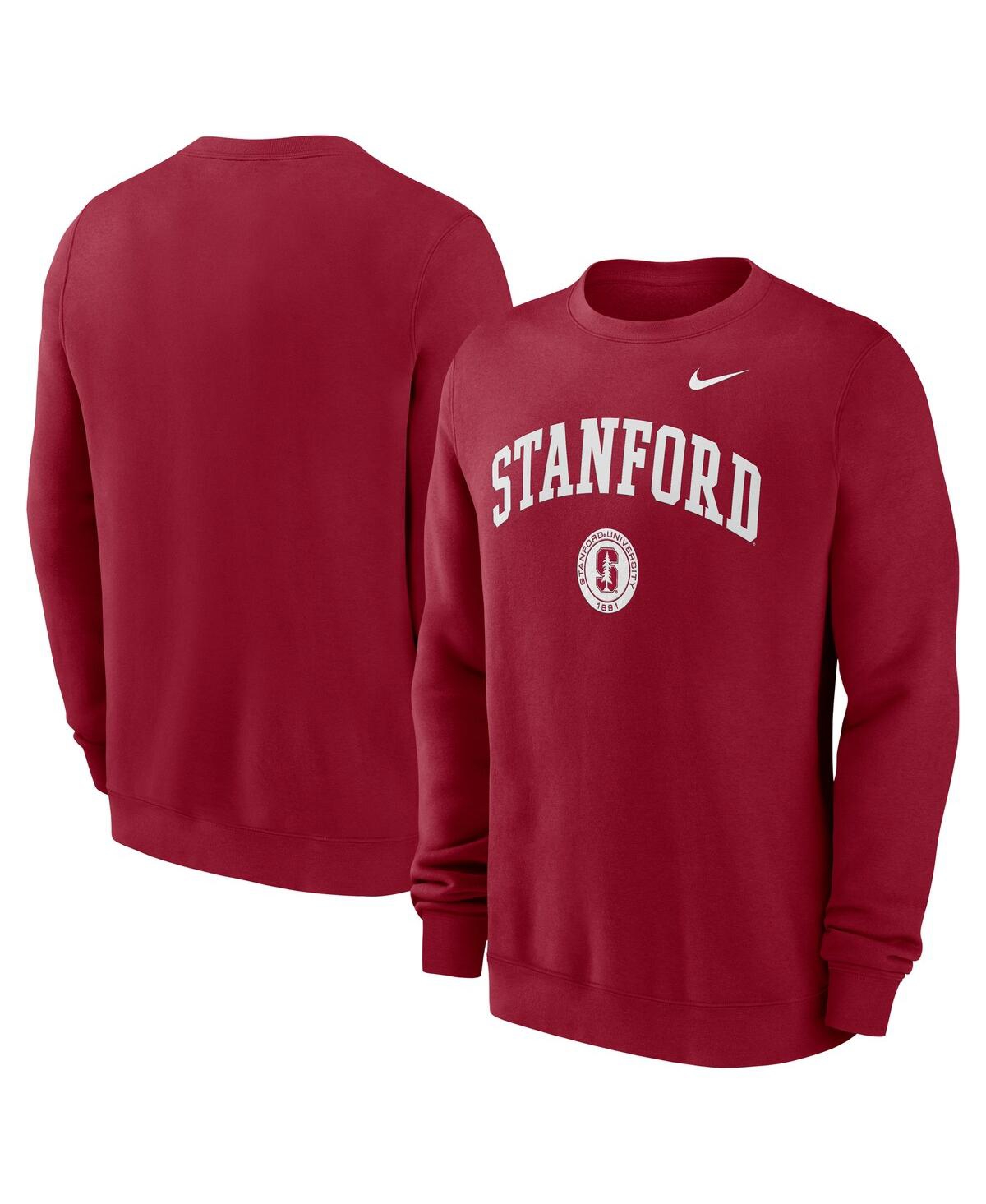 Nike Men's Cardinal Stanford Cardinal Arched Seal Pullover Sweatshirt In Cardinal