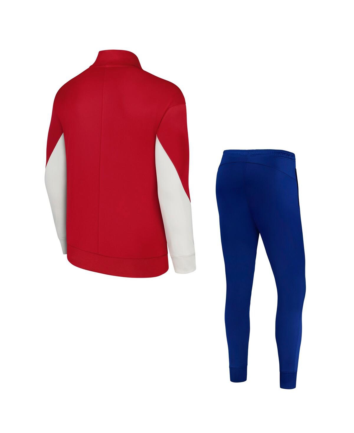 JORDAN MEN'S 2-PIECE RED/BLUE PARIS SAINT-GERMAIN 2024/25 FOURTH STRIKE FULL-ZIP TRACK JACKET AND PANTS SET 